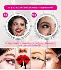 8inch 10X Magnifying LED Makeup Mirror with 3 Color Light Touch Switch Double Side USB Charging Desktop Vanity Cosmetic Mirror - Buy online at  Vibe In Cart.