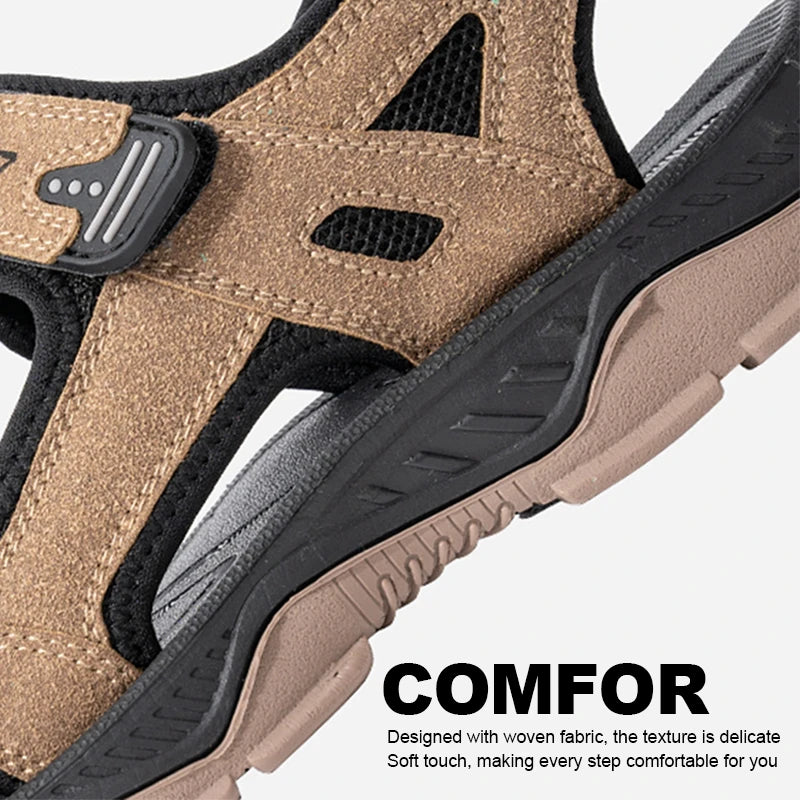 Summer Men' Sandals Breathable Outdoor Men's Casual Sandalies Shoes Fashion Beach Slippers Size 40-46 - Buy online at  Vibe In Cart.