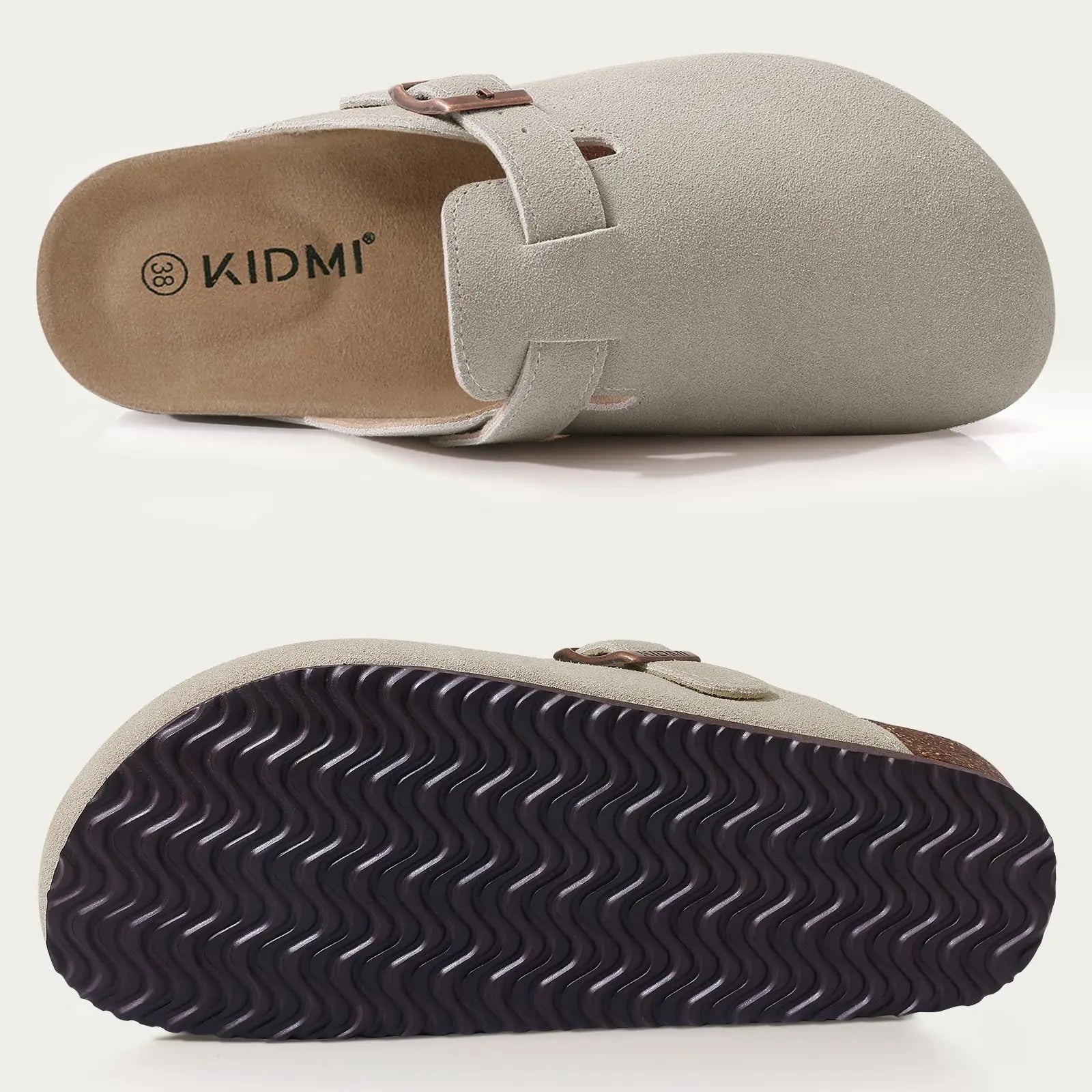 Men's Outdoor Slippers with Cow Suede Lining and EVA Insole