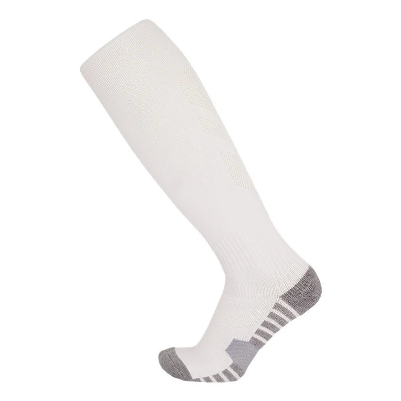 Unisex Over The Calf Athletic Socks With White And Black Stripes, Size L