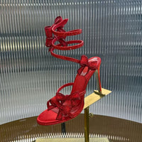 Sexy High Heels Gladiator Sandals Women Rhinestone Bow-knot Ankle Snake Shaped Winding Party Shoes Thin Heels Open Toe Sandalias - Buy online at  Vibe In Cart.