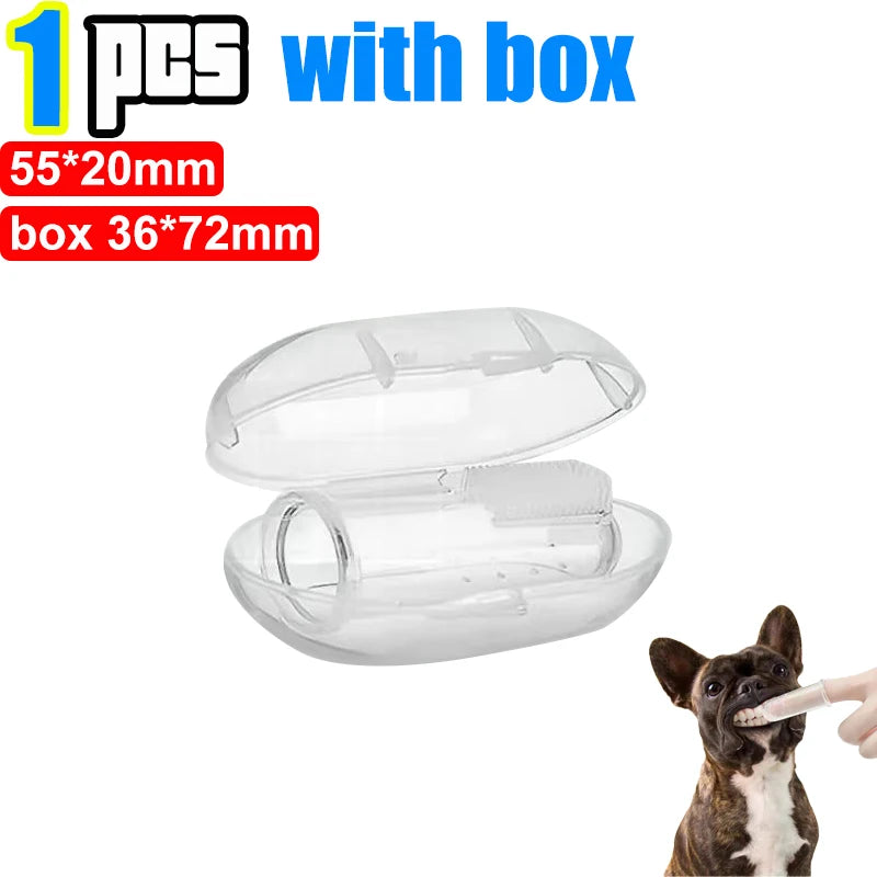 Transparent Silicone Fingertip Pet Toothbrush for Dogs and Cats