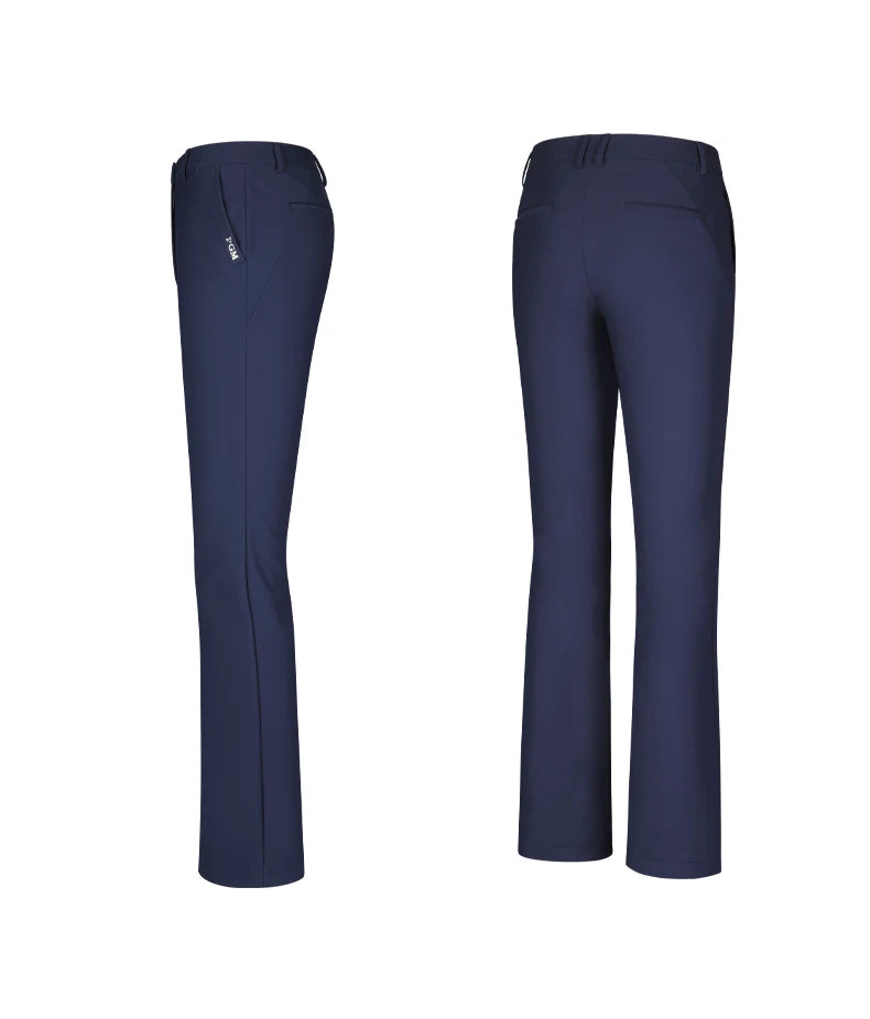 Women's High Waist Fleece Golf Pants Windproof Flared