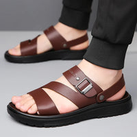 Summer Sandals for Men Outdoor Casual Sport Slippers PU Leather Non-slip Breathable Roman Shoes Beach Flip-Flop Garden Shoes - Buy online at  Vibe In Cart.