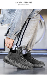 New autumn and winter high top and plush thick cotton shoes for men, casual, non slip, thick soled, cold resistant, warm cotton - Buy online at  Vibe In Cart.