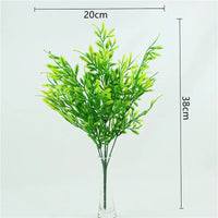 Artificial Plastic Fern Grass Plants for Home and Wedding Decor, Green