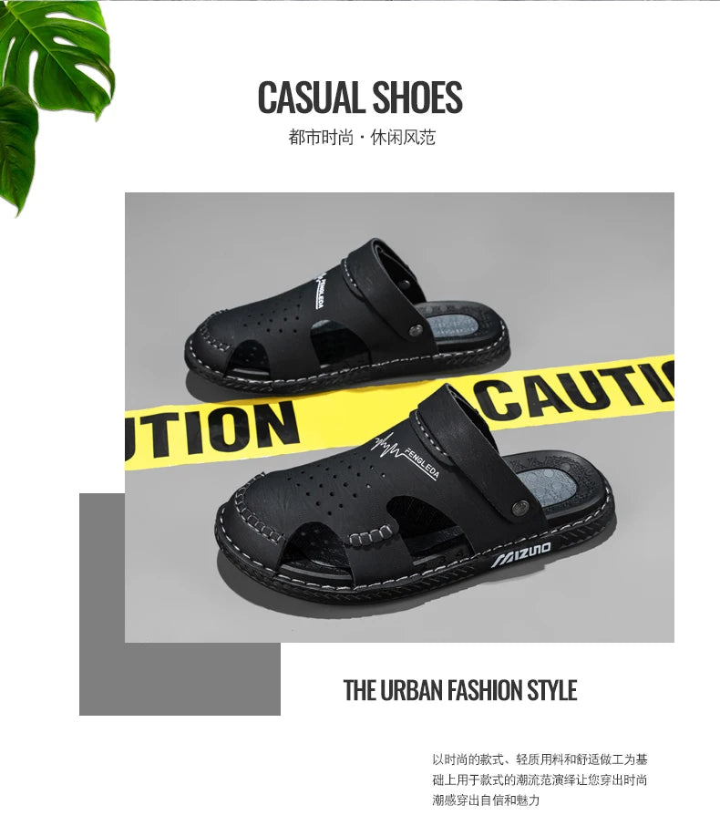 Men's Baotou Sandals Summer new Outdoor Cool Breathable Anti slip Waterproof Beach Shoes Soft Sole Fashion Dual purpose Slippers - Buy online at  Vibe In Cart.