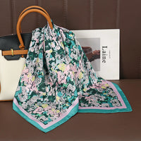Square Satin Silk Scarf for Women, Casual All Seasons