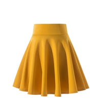 Women's Black Knee-Length Flared Pleated Loose Skirt