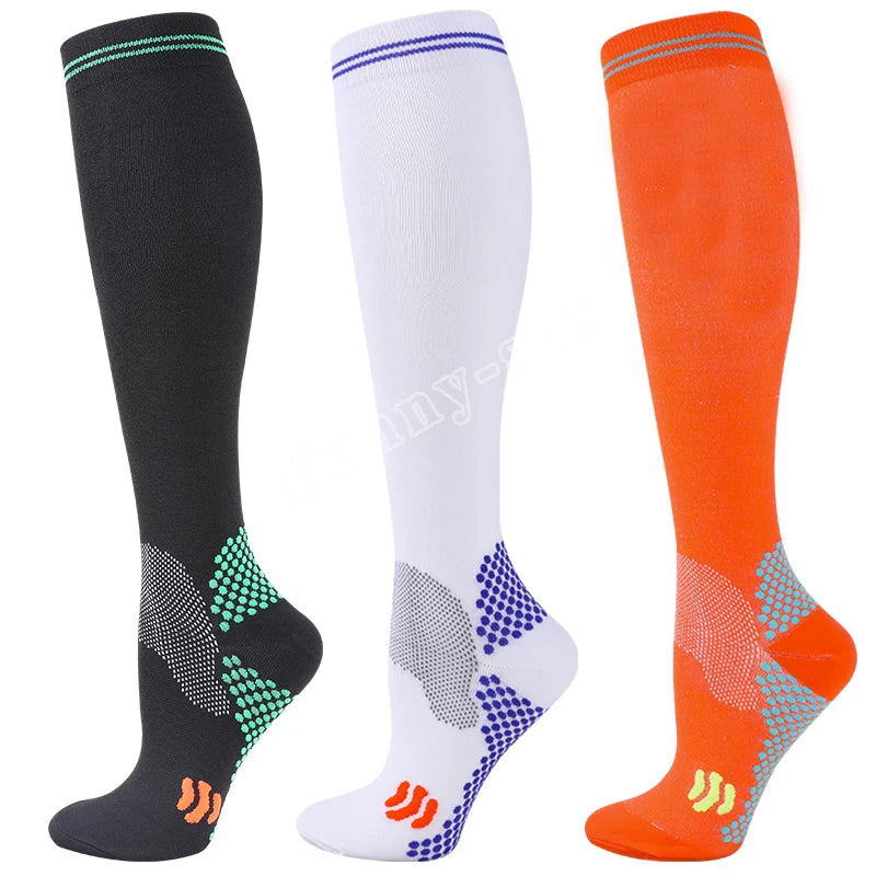 Knee-High Unisex Compression Socks for Varicose Veins 20-30 mmHg for Running and Cycling
