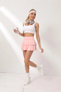 Front double-layer round-hem badminton and tennis skirt, women's running, fitness and yoga skirt, golf sports short skirt - Buy online at  Vibe In Cart.
