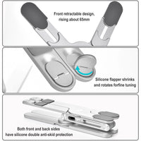 Adjustable Foldable Aluminum Laptop Stand for 10-17 Inch Laptops and Tablets in Gray Silver