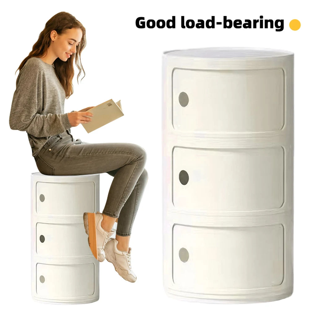 2/3 Layer Nordic Round Bedside Table Mini Storage Cabinet Bedroom Small Side End Table Nightstand Storage Locker for Bedroom - Buy online at  Vibe In Cart.