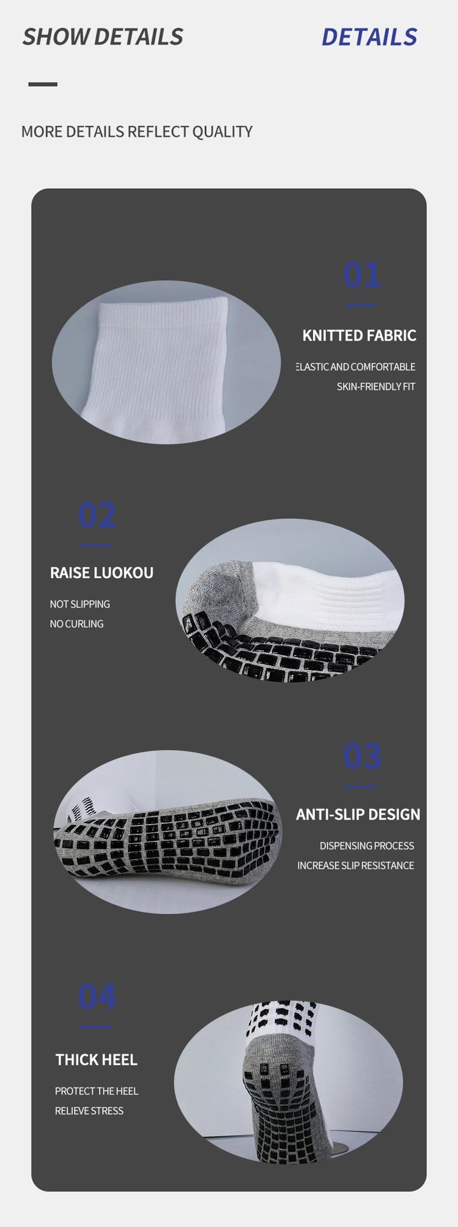 Long Football Socks Men's Long Tube Professional Training Soccer Socks Thickened Silicone Non-Slip Towel Bottom Sports Socks - Buy online at  Vibe In Cart.