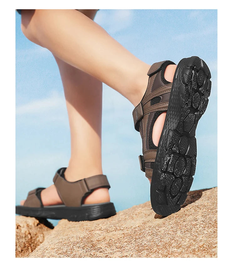 Men's Waterproof Sports Sandals for Hiking and Beach Open Toe Adjustable