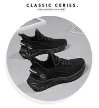 Men's Summer Striped Casual Sneakers Lace-Up Flat Heel Rubber Outsole