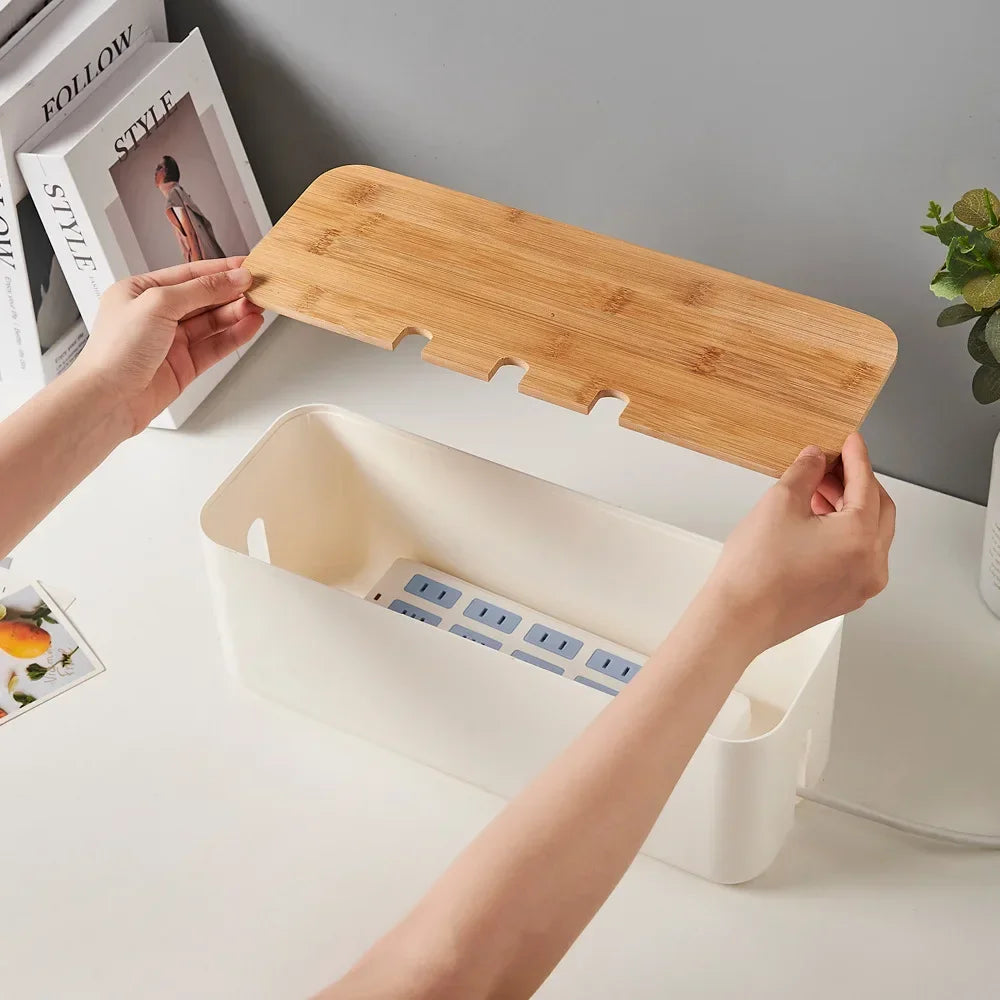 Plastic Cable Management Storage Box for Desk Wires