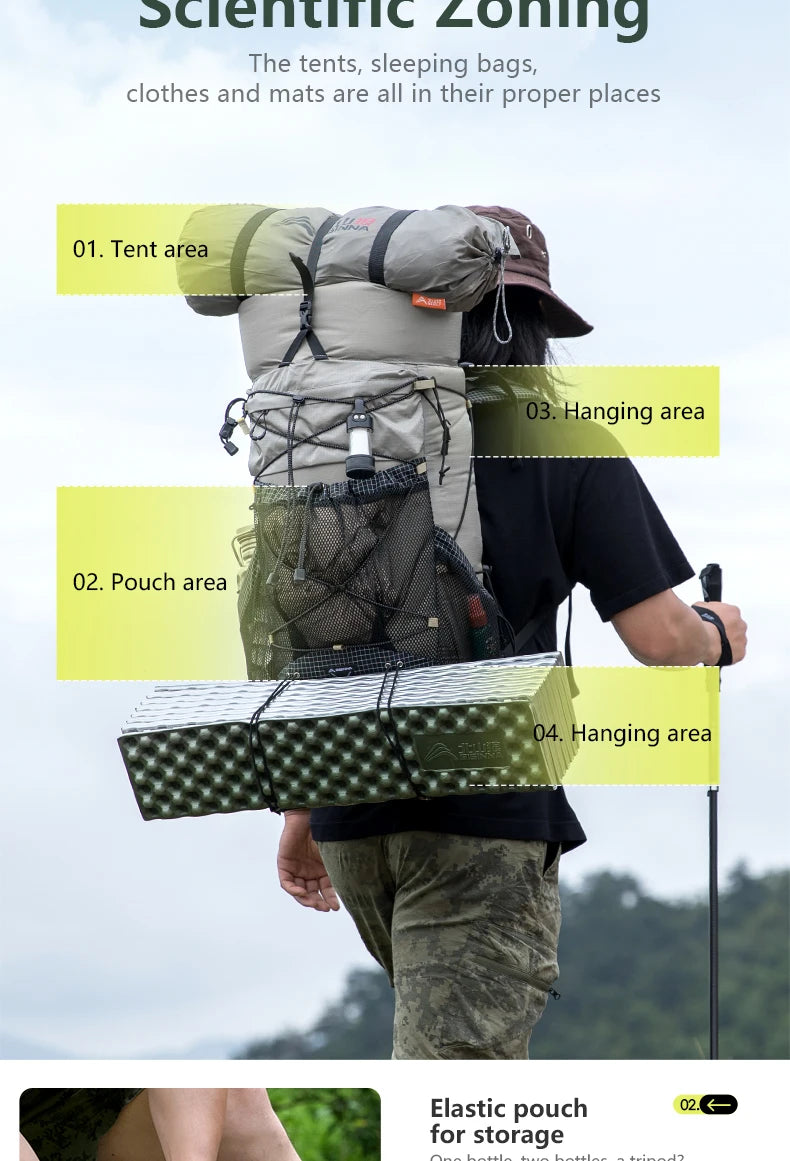 BISINNA Camping Backpack 25+10L Ultralight Travel Bag for Men Women Large Capacity Outdoor Sports Climbing Hiking Backpack - Buy online at  Vibe In Cart.
