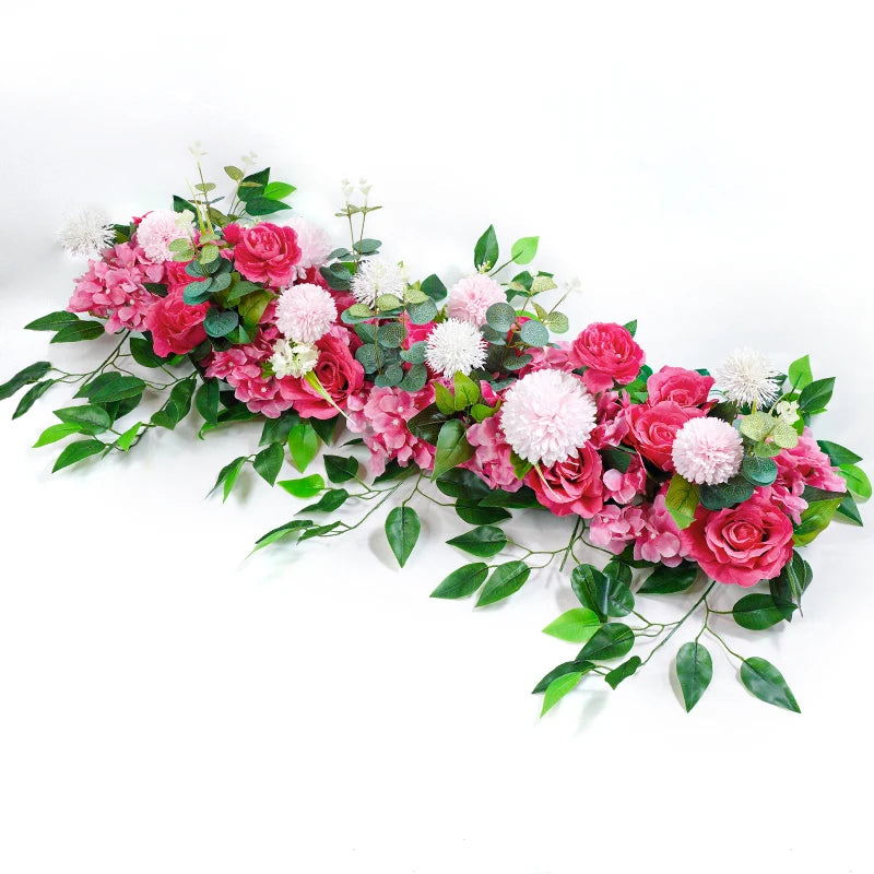 100cm Luxury White Rose Artificial Flower Row Wedding Table Centerpiece Flowers Backdrop Wall Arches Decor Party Stage Floral - Buy online at  Vibe In Cart.