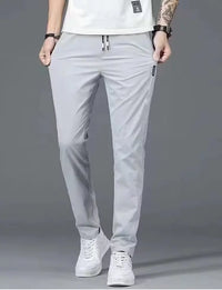 Summer  Breathable Ice Silk Casual Pants Large Size Straight Versatile Comfortable Thin Quick-drying Men's Drawstring Sweatpants - Buy online at  Vibe In Cart.