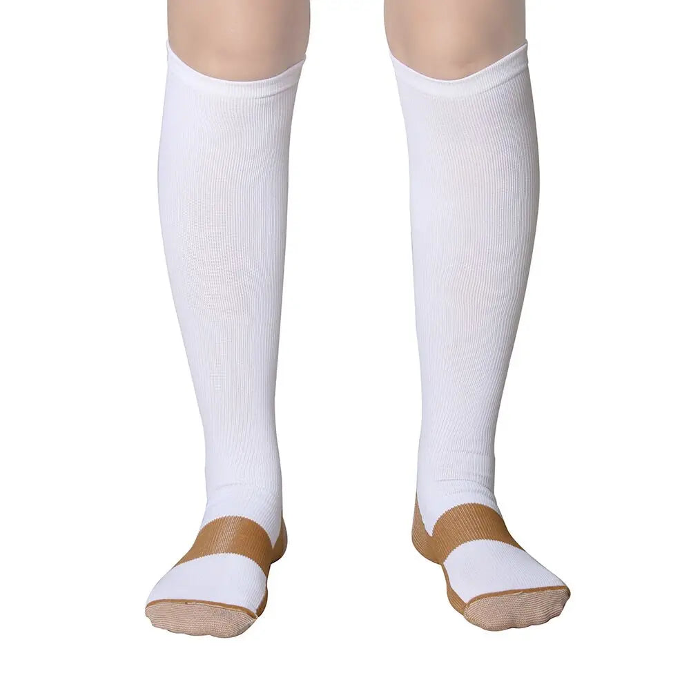 Knee-High Compression Socks 20-30mmHg Nylon Cotton EU36-50 for Men Women
