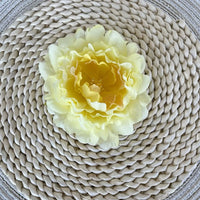 Artificial Silk Peony Flower Heads, 15 Pieces, 13cm Diameter, Red Pink Green