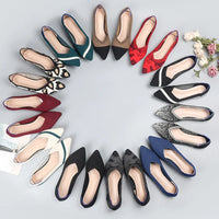 Fashion Comfort Breathable Polyester Women Spring Flats Pointy Toe Ballerinas Stretch Knitted Loafers Dress Causal Shoes - Buy online at  Vibe In Cart.