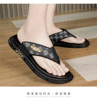 Men's Casual Flip-Flop Sandals with Microfiber Upper and PVC Outsole