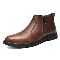 2024 Autumn and Winter New High-Top Leather Shoes Men's Zipper Leather Boots Men's Shoes Fashionable Versatile Business Casual Shoes Men's Formal Shoes Chelsea Boots - Buy online at  Vibe In Cart.