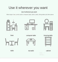 Large White Gaming Mousepad Waterproof Non-Slip PU Leather