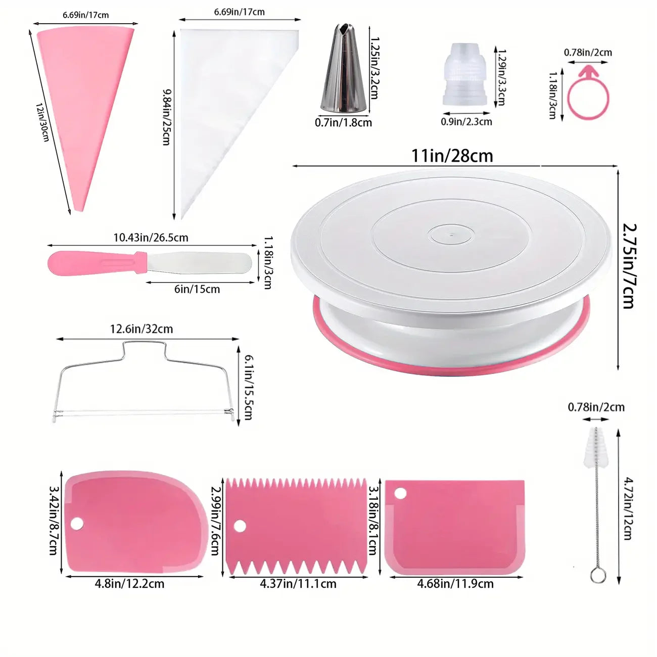 80PCS Cake Decorating Set-Non-Slip Turntable with 14 Piping Tips, Scrapers & Tools for Professional DIY Baking Tools Accessories - Buy online at  Vibe In Cart.
