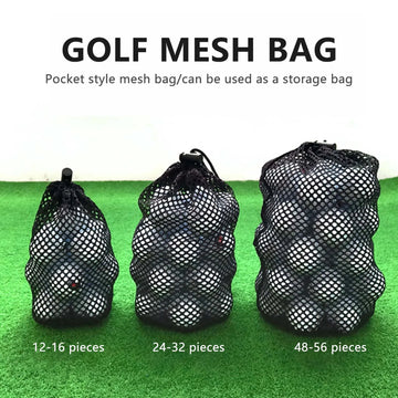 Black Canvas Golf Ball Mesh Pouch Bag for Outdoor Travel
