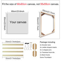 Wooden Rectangle Painting Frames in Sizes 50x70cm, 60x90cm, 60x120cm