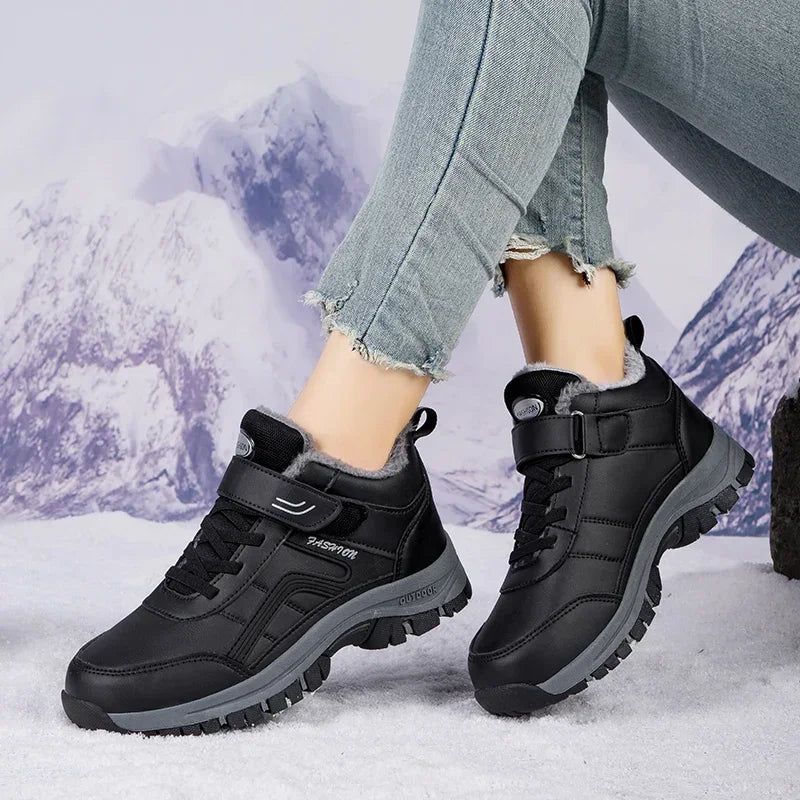 Winter Women Leather Outdoor Ankle Boots Autumn Hiking Velvet Warm Shoes Trekking Mountain Sneakers Tracking Treking Plush - Buy online at  Vibe In Cart.