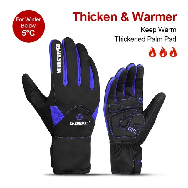 Winter Cycling Gloves For Men And Women Warm Fleece Waterproof Touchscreen