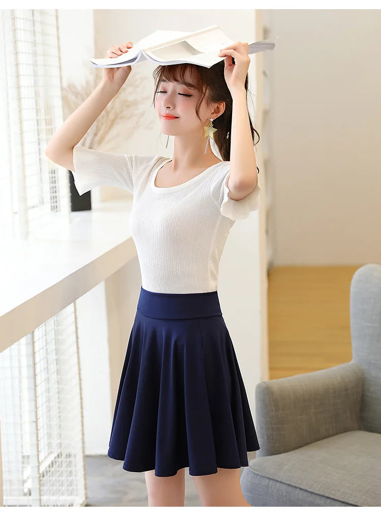 2025 Flared Skirts Women's Basic Shorts Skirt Fashion Versatile Black Casual Mini Skater Medium Pleated Fluffy Skirt Plus Size - Buy online at  Vibe In Cart.