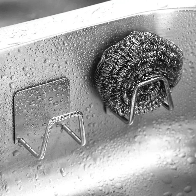 4/1pcs Stainless Steel Sponge Holder Self Adhesive Sink Drain Drying Sponges Racks Shelf Kitchen Storage Wall Holders Organizer - Buy online at  Vibe In Cart.