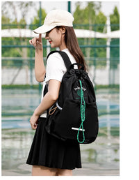 Lightweight Nylon Drawstring Racket Bag for Tennis and Badminton