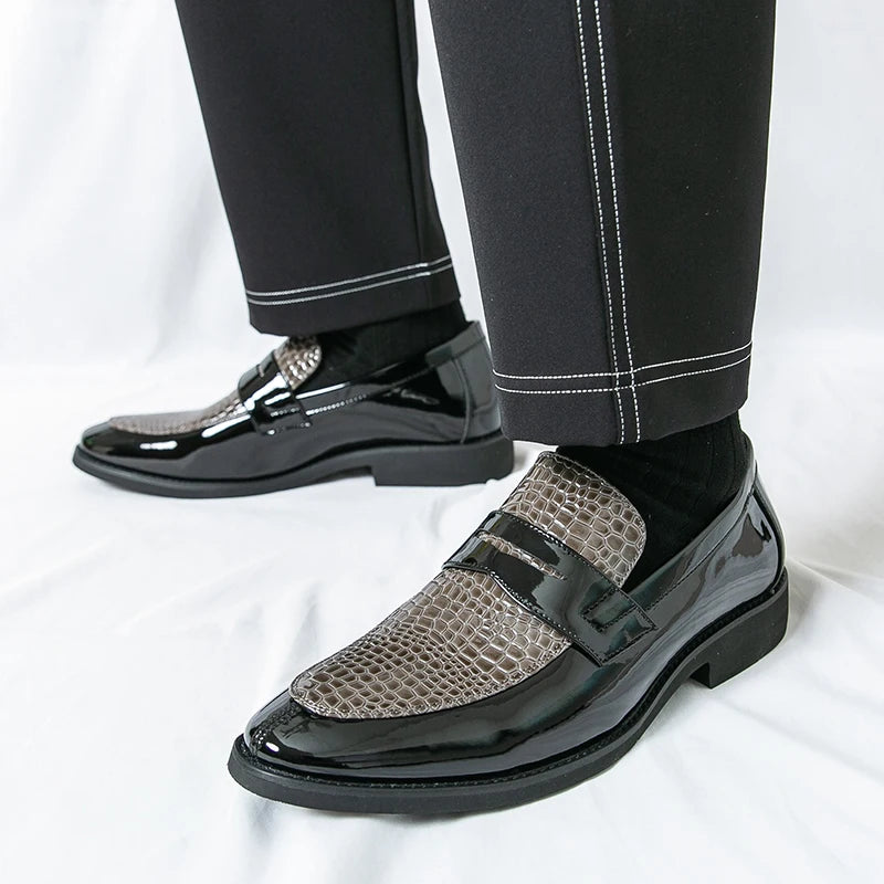 Loafers Shoes Men Color Blocked Business Casual Fashion Round Head Formal Wedding Shoes - Buy online at  Vibe In Cart.