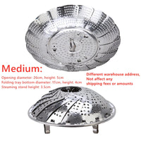 Folding Stainless Food Steamer Vegetable Fruit Food Basket Mesh Steamer Rack Cookware Utensils for Cooking Steam Dia.21/26/28cm - Buy online at  Vibe In Cart.
