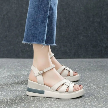 2024 Summer NewWomen's Sandals Casual Retro Hollow Button Sandals Women's Open-toe Sandals Fashion Comfortable Slope Heel Sandal - Buy online at  Vibe In Cart.