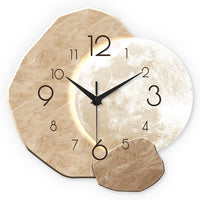 Modern Simple Silent Wall Clock, Moon Design - Quartz Movement, Wooden Material, for Bedroom, Living Room or Office Decoration - Buy online at  Vibe In Cart.