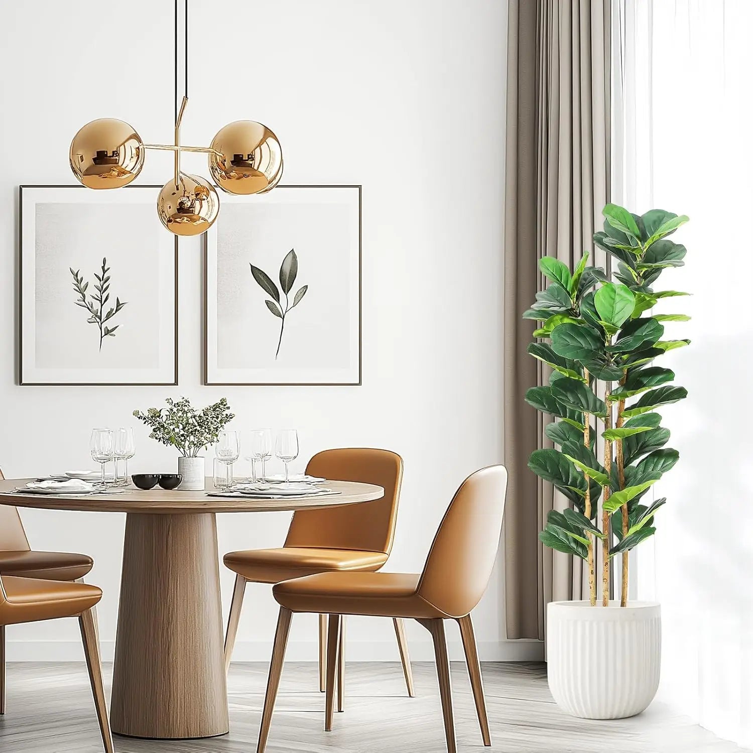 5/6/7 FT Artificial Fiddle Leaf Fig Tree with Pot Faux Trees with Artificial Plants Fiddle Leaves Greenery Fake Tree for Home - Buy online at  Vibe In Cart.
