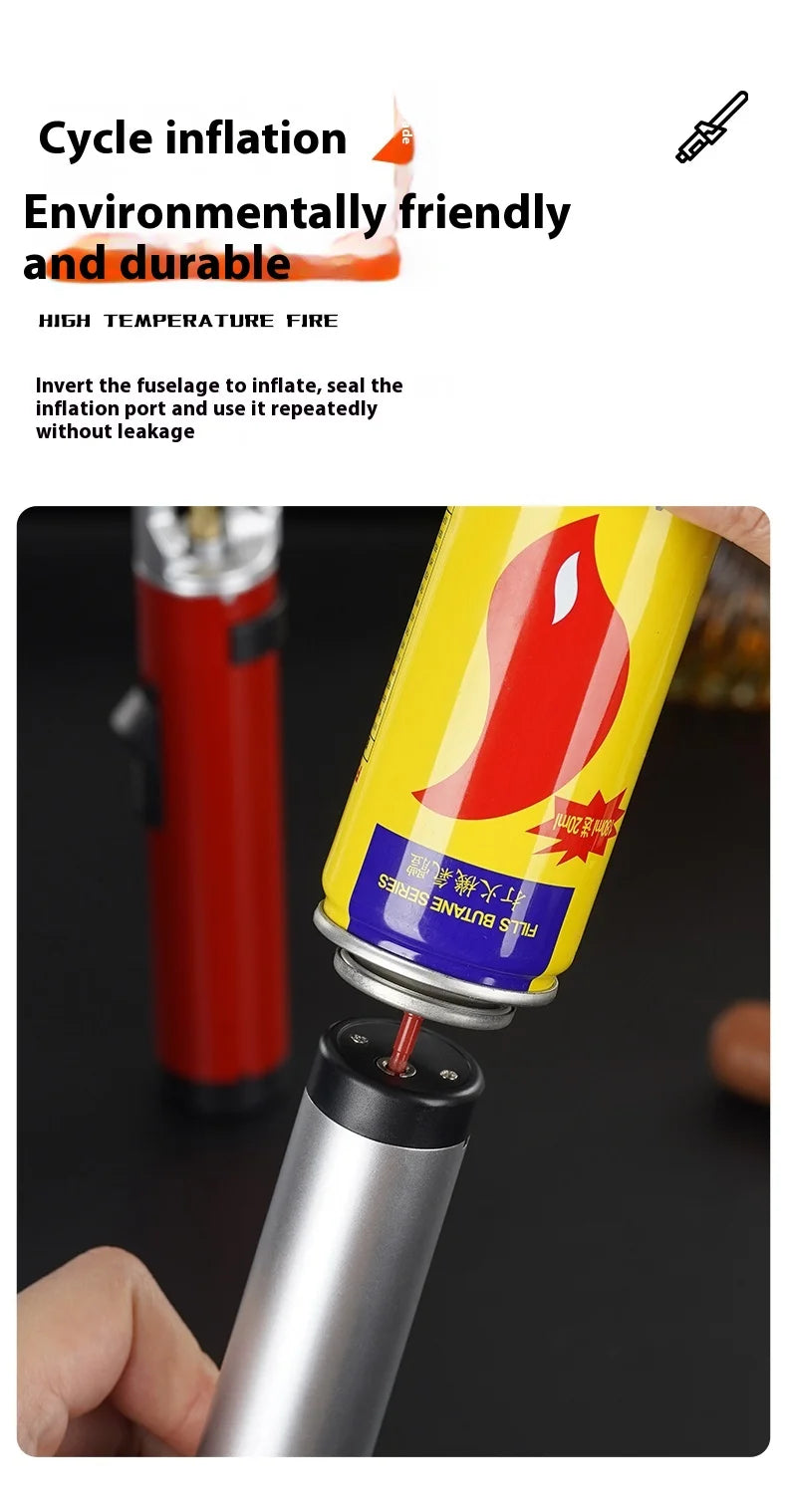 Windproof Butane Gas Torch Lighter for Kitchen and Cigar Use