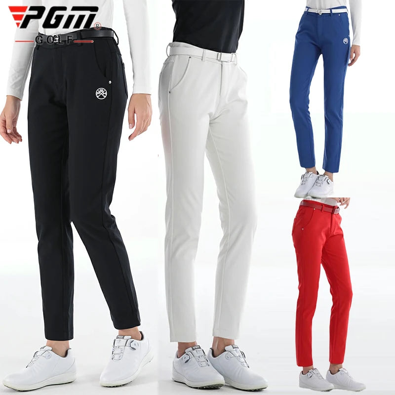 Women's Winter Warm Thick Fleece Golf Pants Straight Full Length