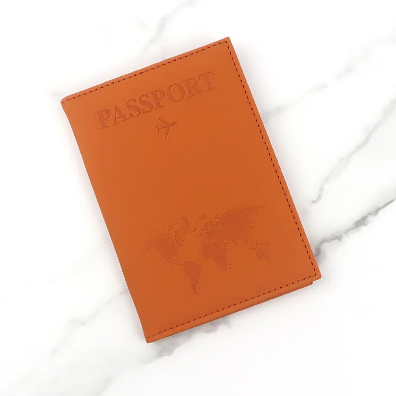 Passport Cover with World Map Design in PU, 14.5 x 10 cm