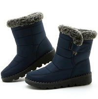 Boots Waterproof Fur Boots For Snow Women's Winter Shoes Low Heels Women Middle Boots Winter Footwear Warm Combat Shoes Woman - Buy online at  Vibe In Cart.