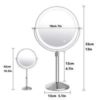 7" Makeup Mirror with Light USB Rechargeable Height Adjustable 1X/10X Magnifying 3 Color lighting 360° Rotation Vanity Mirror - Buy online at  Vibe In Cart.