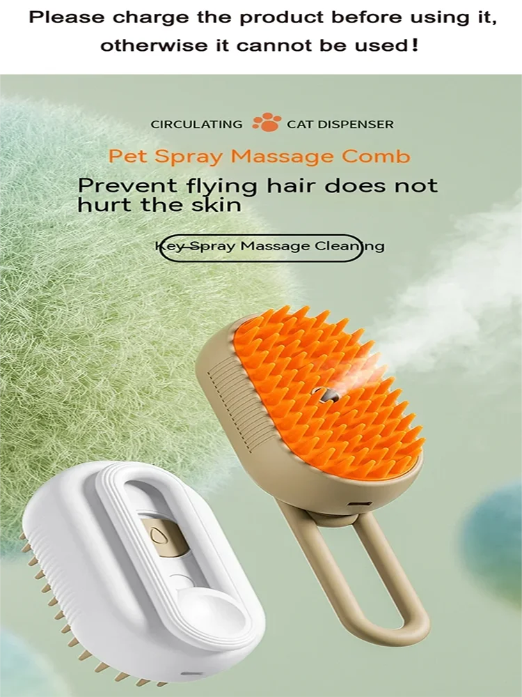 Hot Cat Dog Pet Spray Massage Brush One Button Steam Spray Folding Rotatable Floating Hair Bath Hair Removal Brush Comb - Buy online at  Vibe In Cart.
