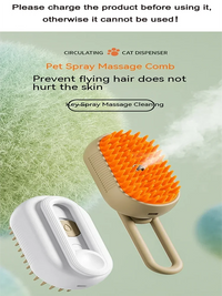Hot Cat Dog Pet Spray Massage Brush One Button Steam Spray Folding Rotatable Floating Hair Bath Hair Removal Brush Comb - Buy online at  Vibe In Cart.